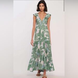 Green Floral Midi Dress from Boutique NWT Heartloom Size Small Rami